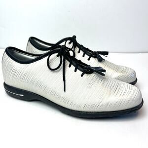 FootJoy Tailored Collection Women's Golf Shoes White Silver Brushed Leather 6.5